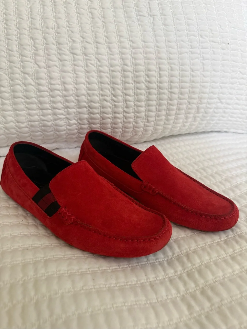 Gucci Men’s Red Suede Driving Loafers